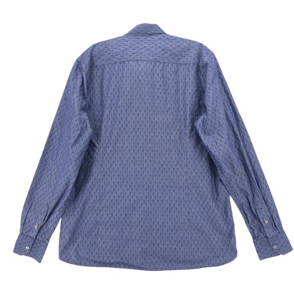 TED BAKER Blue Chambray Long Sleeve Button Down Shirt Iridescent Size M/L - Picture 4 of 10